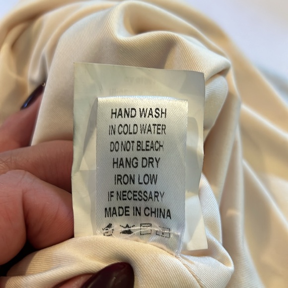 Klesis bodycon ruched faux diamond dress | Ivory - Picture 11 of 11